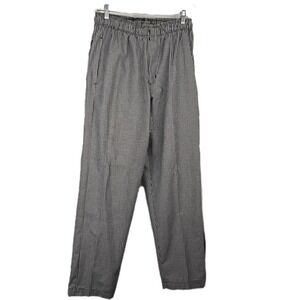Chef Works Mens Unisex Pants Size Medium Black‎ White Check Workwear Pockets